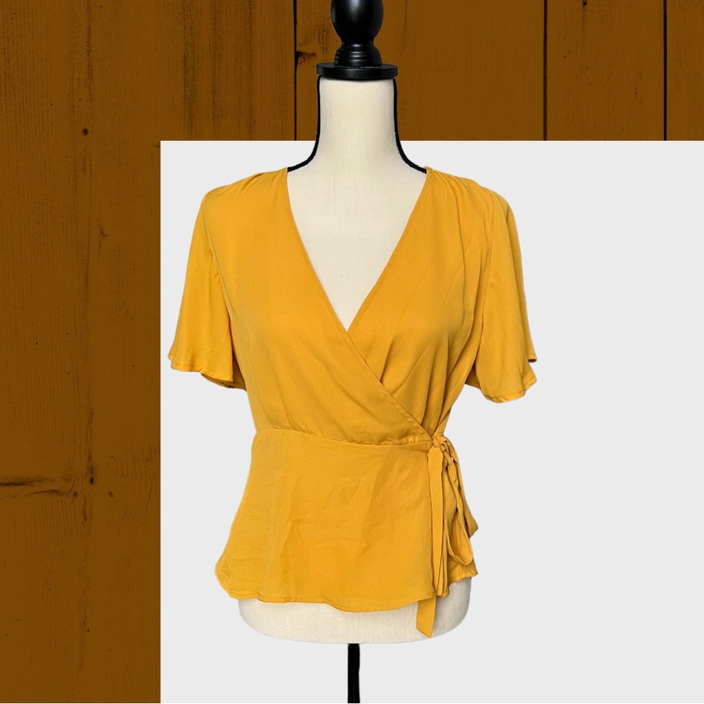 NWT ShineStar Wrap Front Crossover Blouse